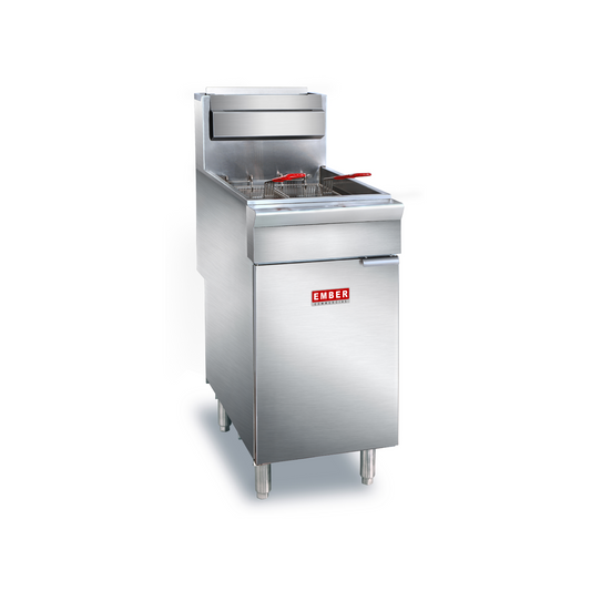 Ember Commercial EMFR-50 50lb Floor Type Commercial Gas Deep Fryer